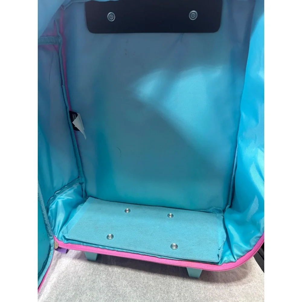 Disney Minnie Mouse Rolling Suitcase Kids Rainbow Ombre Travel Bag 14x12x5 Pink
